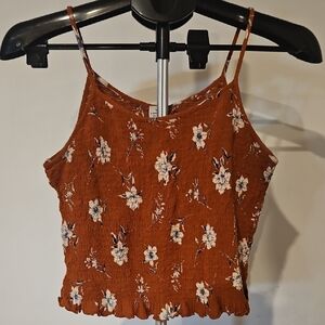 Paper Crane Orange Smocked Camisole Top